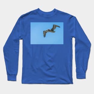 Brown Pelican In Flight at Aruba Long Sleeve T-Shirt